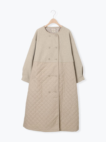 メルトン切替キルティングコート（チャコールグレー/ベージュ/ブラウン）｜Samansa Mos2（サマンサ モスモス）通販