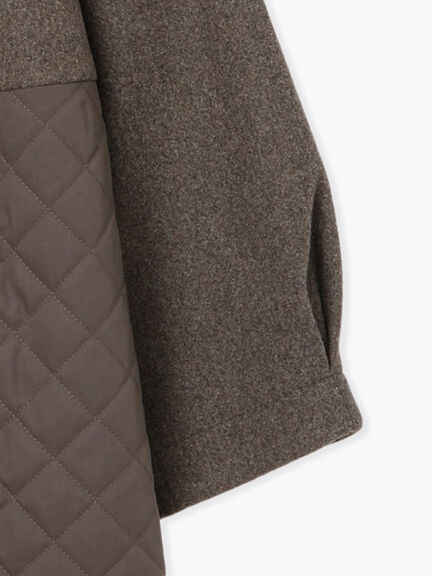 メルトン切替キルティングコート（チャコールグレー/ベージュ/ブラウン）｜Samansa Mos2（サマンサ モスモス）通販