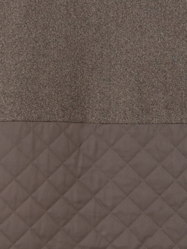 メルトン切替キルティングコート（チャコールグレー/ベージュ/ブラウン