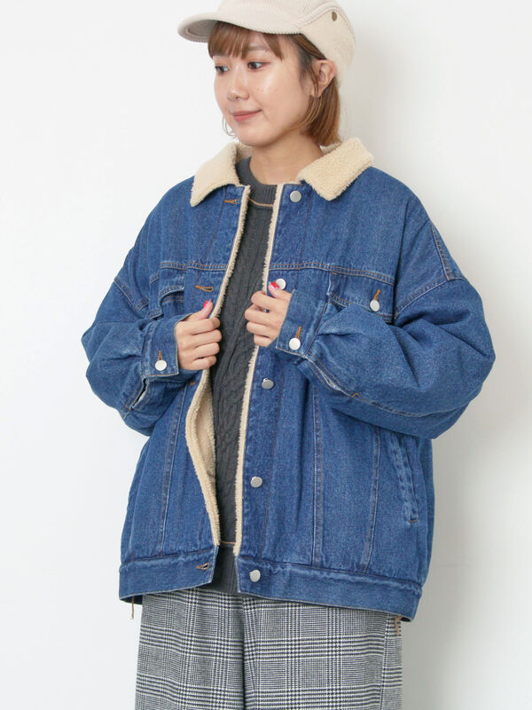 デニムボアジャケット（ブラック/ブルー/ネイビー）｜Samansa Mos2（サマンサ モスモス）通販