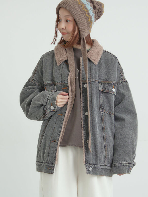 デニムボアジャケット（ブラック）｜Samansa Mos2（サマンサ モスモス）通販