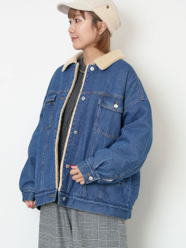 デニムボアジャケット（ブラック/ブルー/ネイビー/アウター/ジャケット