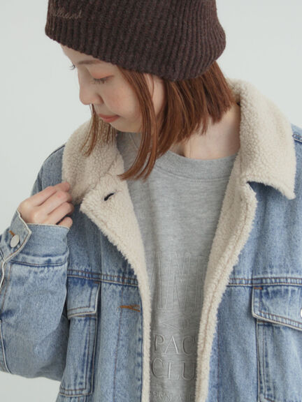 デニムボアジャケット（ブラック/ブルー/ネイビー）｜Samansa Mos2（サマンサ モスモス）通販