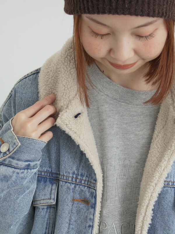 デニムボアジャケット（ブラック/ブルー/ネイビー/アウター/ジャケット