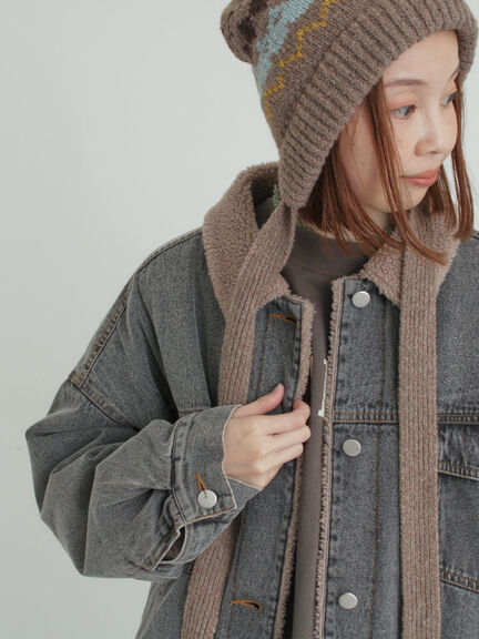 デニムボアジャケット（ブラック/ブルー/ネイビー）｜Samansa Mos2（サマンサ モスモス）通販