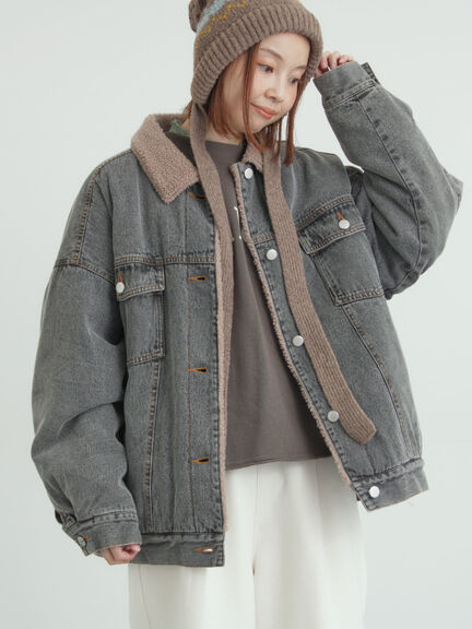 デニムボアジャケット（ブラック/ブルー/ネイビー）｜Samansa Mos2（サマンサ モスモス）通販