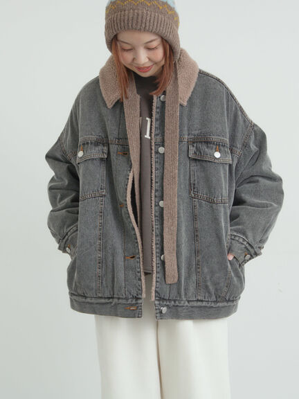 デニムボアジャケット（ブラック/ブルー/ネイビー）｜Samansa Mos2（サマンサ モスモス）通販