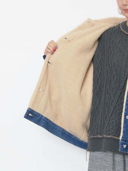 デニムボアジャケット（ブラック/ブルー/ネイビー）｜Samansa Mos2（サマンサ モスモス）通販