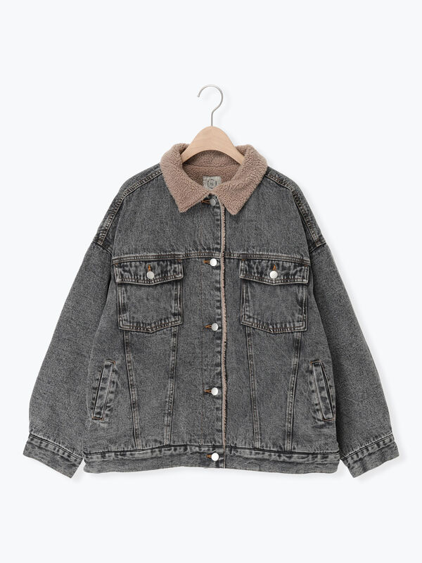 デニムボアジャケット（ブラック/ブルー/ネイビー/アウター/ジャケット