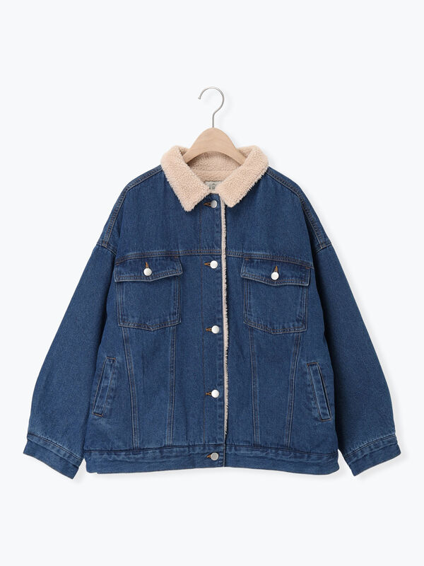 デニムボアジャケット（ブラック/ブルー/ネイビー/アウター/ジャケット