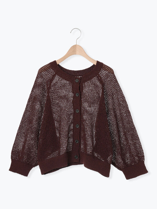 セール】 メッシュ編み前後2WAYドルマンスリーブカーディガン