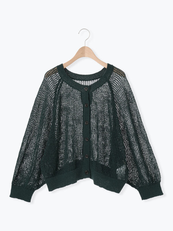 セール】 メッシュ編み前後2WAYドルマンスリーブカーディガン