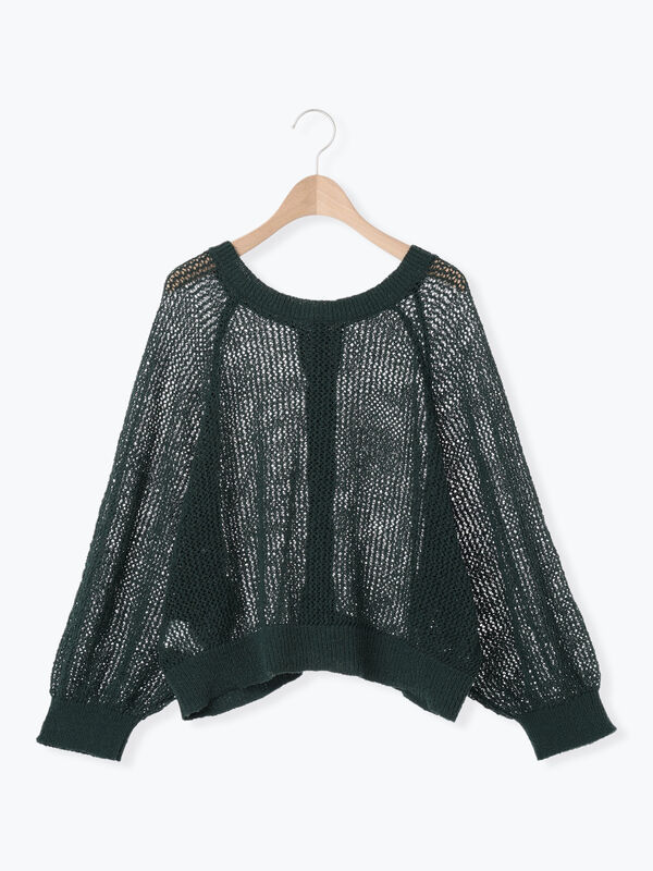 セール】 メッシュ編み前後2WAYドルマンスリーブカーディガン