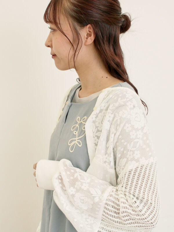 セール】 ◎コード刺繍ジレワンピース（ブラック/ベージュ/ブルー