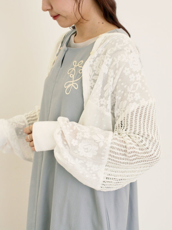 セール】 ◎コード刺繍ジレワンピース（ブラック/ベージュ/ブルー