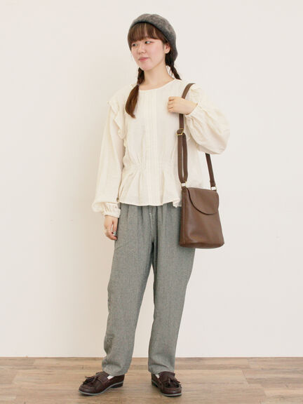 【M/Lサイズ】柄アソートテーパードパンツ（チャコールグレー/ベージュ/カーキ/キナリ）｜Samansa Mos2（サマンサ モスモス）通販