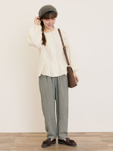 【M/Lサイズ】柄アソートテーパードパンツ（チャコールグレー/ベージュ/カーキ/キナリ）｜Samansa Mos2（サマンサ モスモス）通販