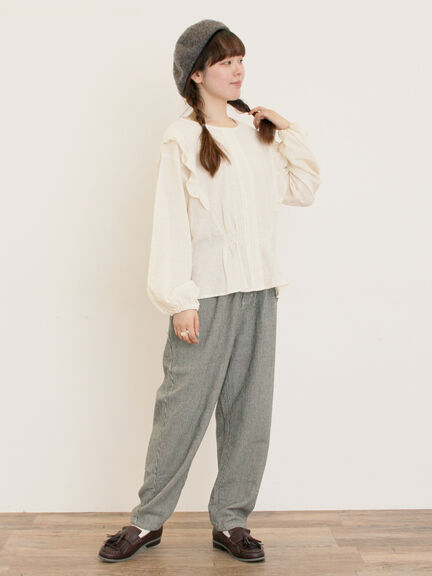 【M/Lサイズ】柄アソートテーパードパンツ（チャコールグレー/ベージュ/カーキ/キナリ）｜Samansa Mos2（サマンサ モスモス）通販