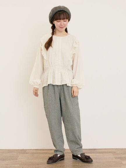 【M/Lサイズ】柄アソートテーパードパンツ（チャコールグレー/ベージュ/カーキ/キナリ）｜Samansa Mos2（サマンサ モスモス）通販