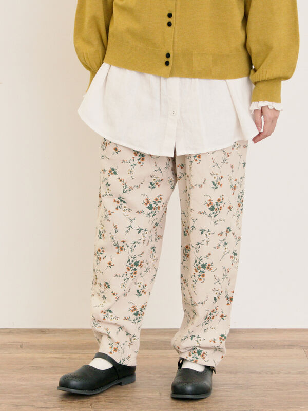 セール】 【M/Lサイズ】柄アソートテーパードパンツ（チャコールグレー