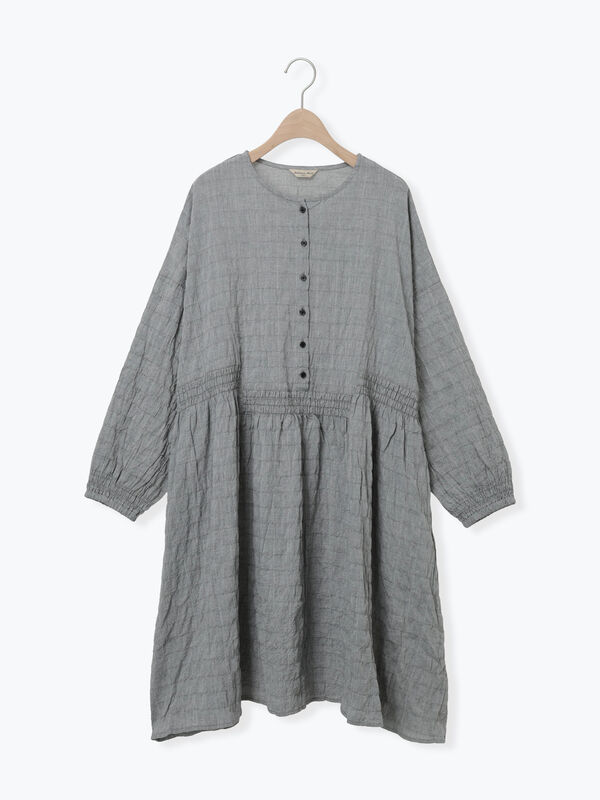 セール】 シャーリング切替ふんわりチュニック（オフホワイト