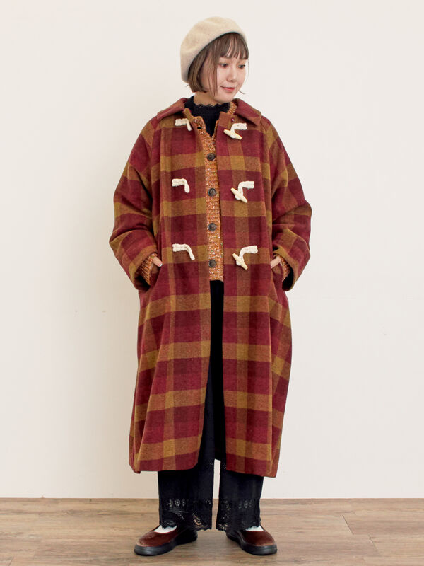 [タスマニアウール]2WAY襟ロングコート（ボルドー）｜Samansa Mos2（サマンサ モスモス）通販