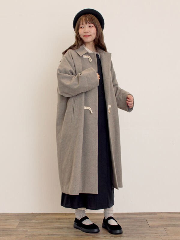 [タスマニアウール]2WAY襟ロングコート（ベージュ）｜Samansa Mos2（サマンサ モスモス）通販