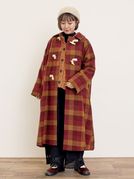 [タスマニアウール]2WAY襟ロングコート（ブラック/ボルドー/ベージュ/ブルー）｜Samansa Mos2（サマンサ モスモス）通販