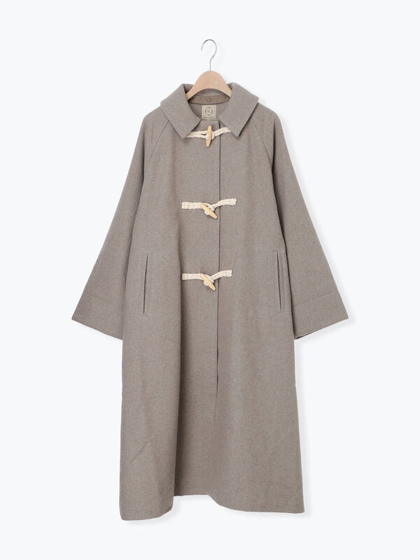 タスマニアウール]2WAY襟ロングコート（ブラック/ボルドー/ベージュ