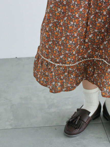 【WEB限定】胸元配色花柄ワンピース（チャコールグレー/ブラウン/ミント）｜Samansa Mos2（サマンサ モスモス）通販