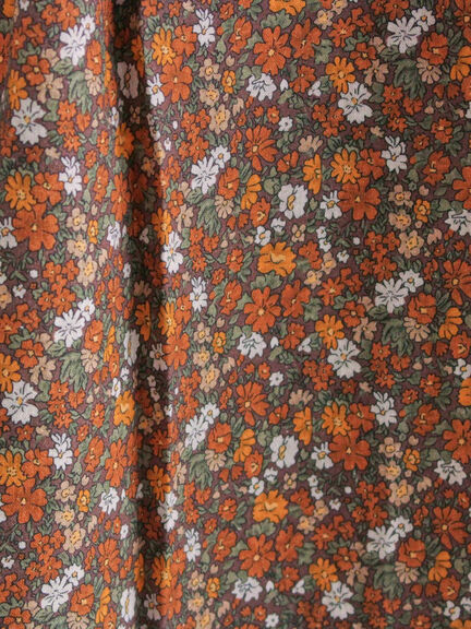 【WEB限定】胸元配色花柄ワンピース（チャコールグレー/ブラウン/ミント）｜Samansa Mos2（サマンサ モスモス）通販