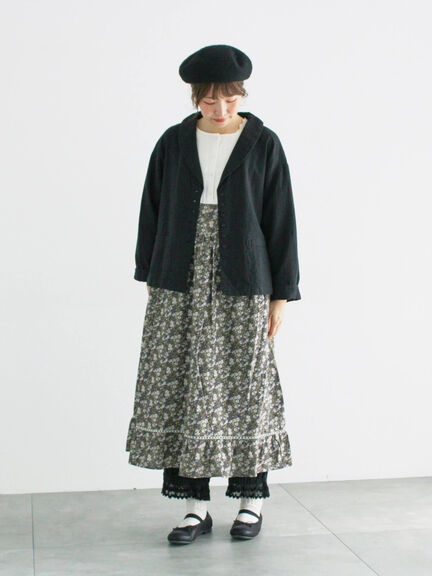 【WEB限定】胸元配色花柄ワンピース（チャコールグレー/ブラウン/ミント）｜Samansa Mos2（サマンサ モスモス）通販