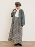 【WEB限定】胸元配色花柄ワンピース（チャコールグレー/ブラウン/ミント）｜Samansa Mos2（サマンサ モスモス）通販