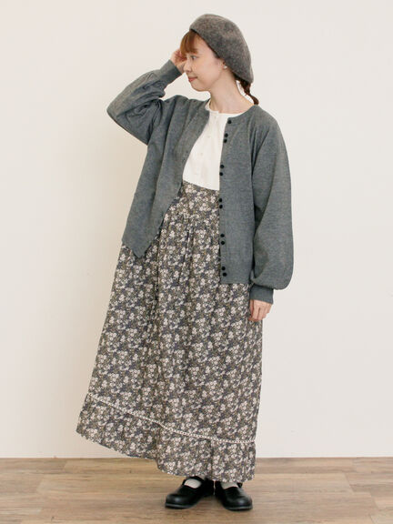【WEB限定】胸元配色花柄ワンピース（チャコールグレー/ブラウン/ミント）｜Samansa Mos2（サマンサ モスモス）通販