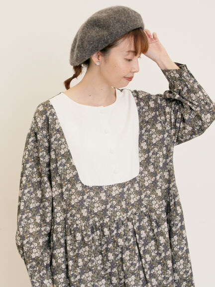 【WEB限定】胸元配色花柄ワンピース（チャコールグレー/ブラウン/ミント）｜Samansa Mos2（サマンサ モスモス）通販