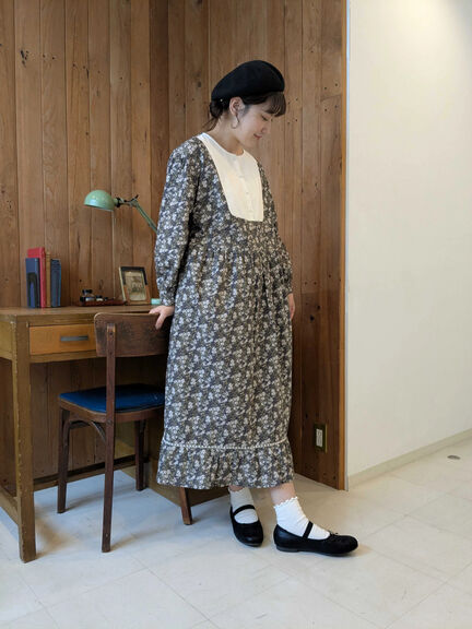 【WEB限定】胸元配色花柄ワンピース（チャコールグレー/ブラウン/ミント）｜Samansa Mos2（サマンサ モスモス）通販