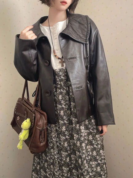 【WEB限定】胸元配色花柄ワンピース（チャコールグレー/ブラウン/ミント）｜Samansa Mos2（サマンサ モスモス）通販