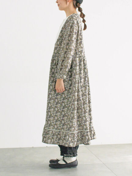 【WEB限定】胸元配色花柄ワンピース（チャコールグレー/ブラウン/ミント）｜Samansa Mos2（サマンサ モスモス）通販