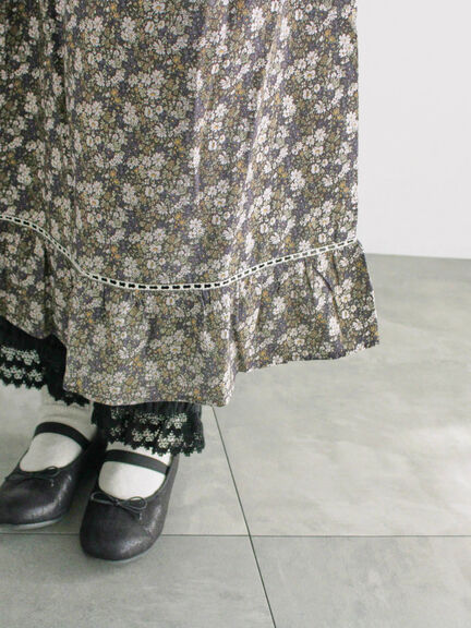 【WEB限定】胸元配色花柄ワンピース（チャコールグレー/ブラウン/ミント）｜Samansa Mos2（サマンサ モスモス）通販