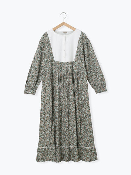 【WEB限定】胸元配色花柄ワンピース（チャコールグレー/ブラウン/ミント）｜Samansa Mos2（サマンサ モスモス）通販