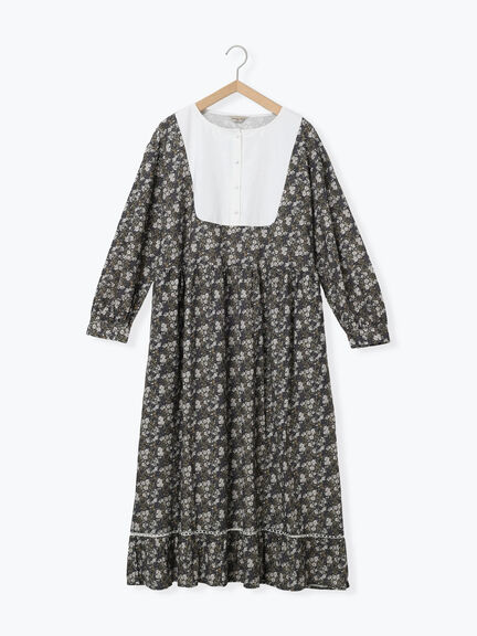 【WEB限定】胸元配色花柄ワンピース（チャコールグレー/ブラウン/ミント）｜Samansa Mos2（サマンサ モスモス）通販