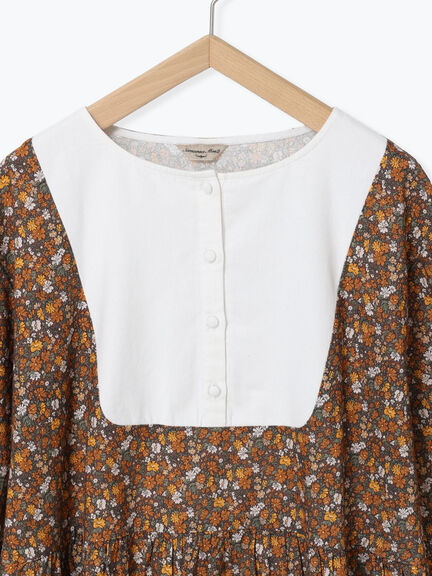 【WEB限定】胸元配色花柄ワンピース（チャコールグレー/ブラウン/ミント）｜Samansa Mos2（サマンサ モスモス）通販