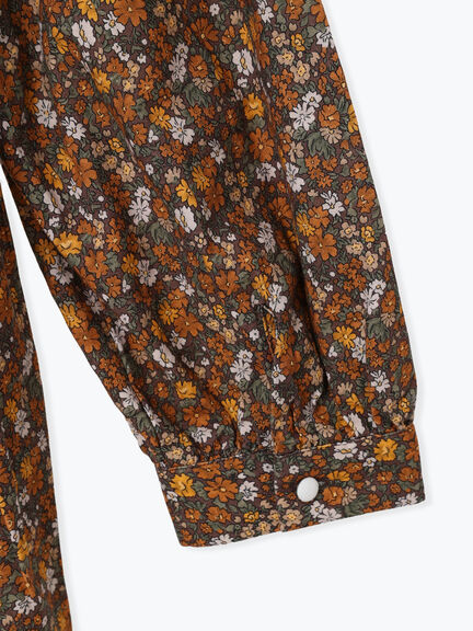 【WEB限定】胸元配色花柄ワンピース（チャコールグレー/ブラウン/ミント）｜Samansa Mos2（サマンサ モスモス）通販