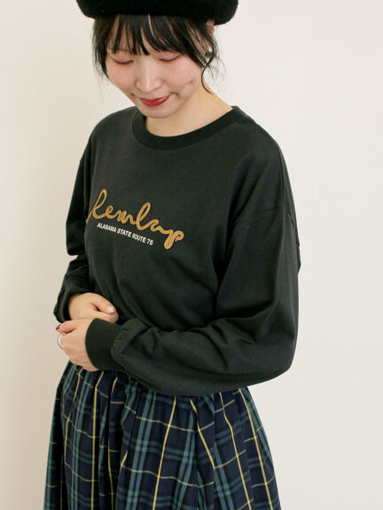 コード刺繍長袖Tシャツ（オフホワイト/ブラック/ブルー/キナリ）｜Samansa Mos2（サマンサ モスモス）通販