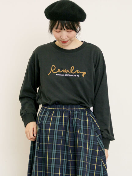 コード刺繍長袖Tシャツ（オフホワイト/ブラック/ブルー/キナリ）｜Samansa Mos2（サマンサ モスモス）通販