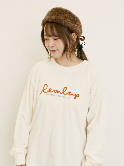 コード刺繍長袖Tシャツ（オフホワイト/ブラック/ブルー/キナリ）｜Samansa Mos2（サマンサ モスモス）通販