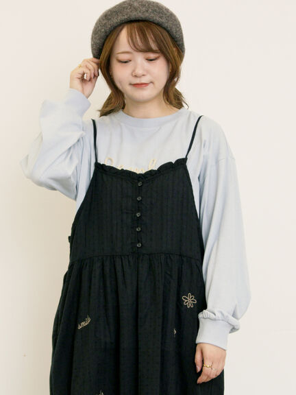 コード刺繍長袖Tシャツ（オフホワイト/ブラック/ブルー/キナリ）｜Samansa Mos2（サマンサ モスモス）通販