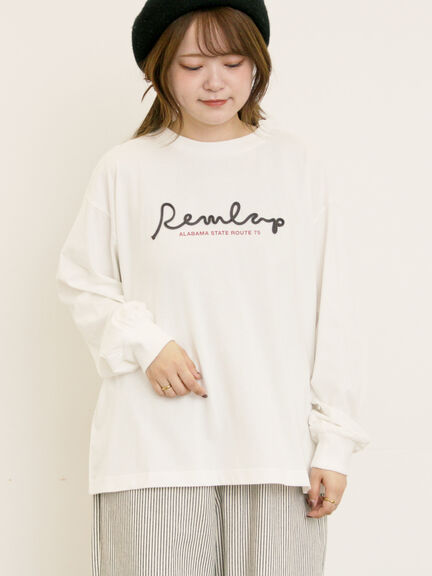 コード刺繍長袖Tシャツ（オフホワイト/ブラック/ブルー/キナリ）｜Samansa Mos2（サマンサ モスモス）通販