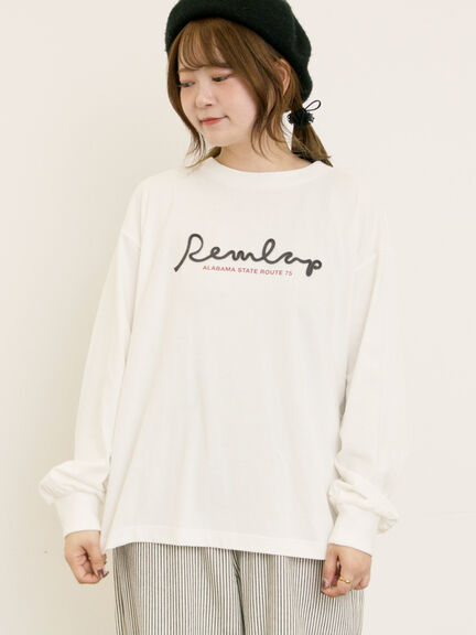 コード刺繍長袖Tシャツ（オフホワイト/ブラック/ブルー/キナリ）｜Samansa Mos2（サマンサ モスモス）通販