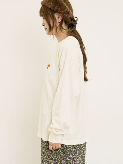 コード刺繍長袖Tシャツ（オフホワイト/ブラック/ブルー/キナリ）｜Samansa Mos2（サマンサ モスモス）通販